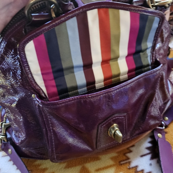 Coach Limited Addition Francine Purple Legacy Tote Bag Bowling Satchel - Picture 5 of 16